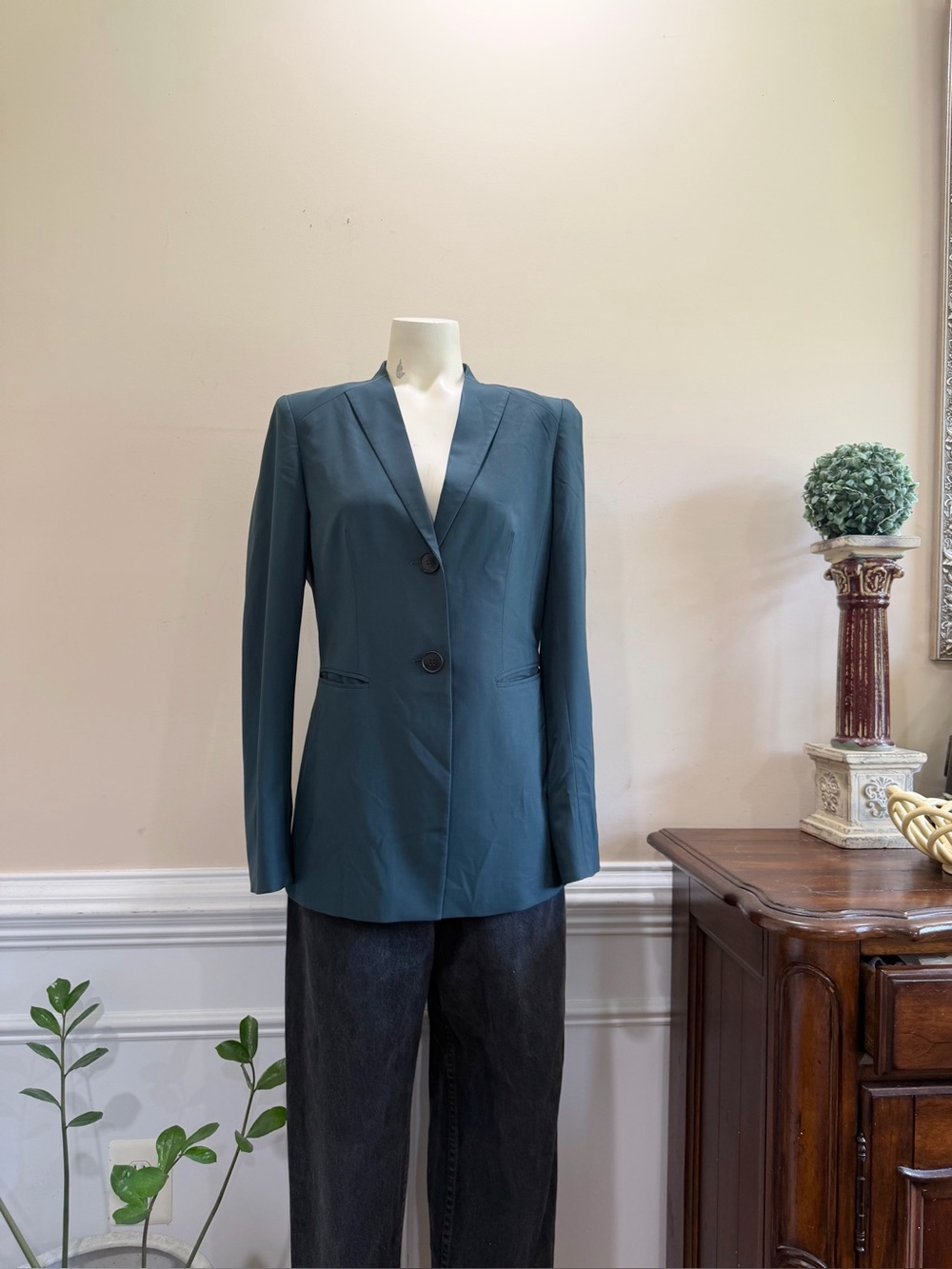 Lafayette 148 New York Tailored Teal Women's Blazer Jacket